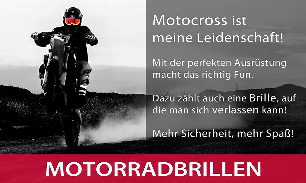 Spezielle Brillen fuers Motorradfahren Moto Cross Enduro Trail Strasse